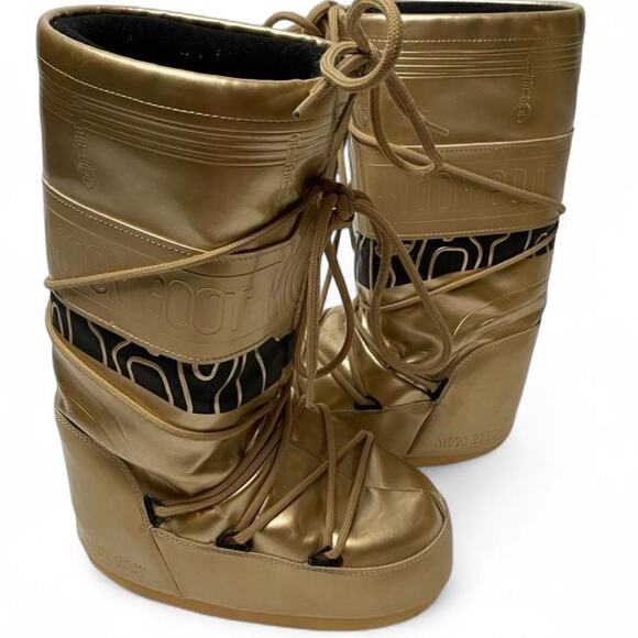 Moon Boots X Star Wars Collab Tall Metallic Gold Winter Snow Boots 5 / 6 - Picture 3 of 7